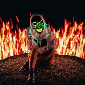 Máscara LED de <span class=keywords><strong>Terror</strong></span>, Máscara Luminosa de Disfraz para Adultos, Máscara de Halloween, Disfraz para Fiesta, Máscara Facial Brillante con Cable LED - Product Image 2
