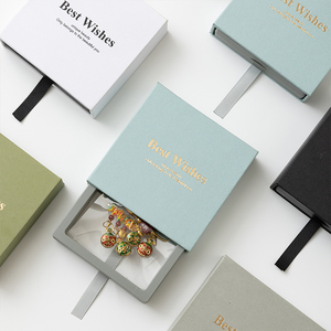 Scatola portagioie con finestra trasparente e cassetto scorrevole, scatola trasparente per esposizione di anelli, collane e <span class=keywords><strong>orecchini</strong></span>, scatola regalo per gioielli con logo personalizzato - Product Image 2