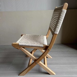 Sedia pieghevole in legno massello sedia evento matrimonio sedie in legno intrecciato corda pieghevole sedia - Product Image 3