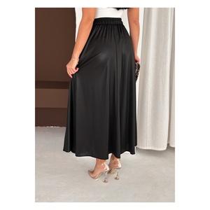 Women's <b>Long</b> <b>Black</b> Leather Look Shiny Lacquer <b>Skirt</b> With Pockets 95 Cm Length - Product Image 6