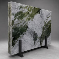 Grande dalle de marbre vert glacier naturel poli pour plan de travail de cuisine, meuble-lavabo de salle de bain, revêtement mural, carrelage de sol