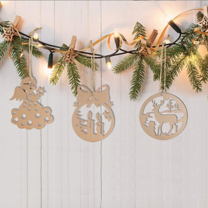 <span class=keywords><strong>Petit</strong></span> ornement de Noël <span class=keywords><strong>en</strong></span> <span class=keywords><strong>bois</strong></span> personnalisé pour arbre, décoration d'art de joyeux Noël, gravure, décoration murale - Product Image 1