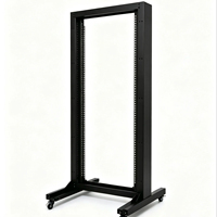 Rack ouvert monorail double colonne 19 pouces 18U 550*1000*120MM en acier laminé à froid SPCC, profondeur 120 mm, mobile