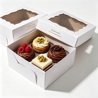 Boîte à gâteau en carton blanc de 10 pouces avec poignée, personnalisable, pour cadeaux d'anniversaire et emballage de mariage, vente en gros
