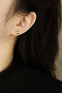 Pendientes de Oro Real de 18K Xinfly, Joyería de Oro 18K AU750, Pendientes de Bola Redonda Pulida de 6mm - Product Image 3