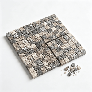 Mosaïque carrée en marbre Dark Emperador 305x305mm, dos en filet, 48mm, pour salle de bain, cuisine, sol, mur, décoration intérieure - Product Image 5
