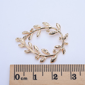 Zhongxing Diy <strong>Earrings</strong> <strong>Hardware</strong> Accessories Brass Real Gold Plated Hollow Drop-shaped Leaf Pendant Branch Pendant Spot Wholesale - Product Image 4