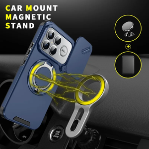 For POCO F8 Ultra F8pro Shockproof Hybrid Magnetic <b>Ring</b> Stand <b>Phone</b> Case for Redmi K90 Pro Max Slide Lens Armor Hard Cover - Product Image 2