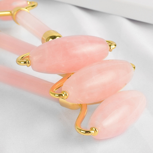 En gros Naturel Anti-Vieillissement Masseur Minceur Oeil Rose quartz Jade rouleau pour le visage - Product Image 5