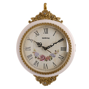 European Style Double-Sided <b>Wall</b> <b>Clock</b> Irregular Shape Decorative For Living Room Home Use - Product Image 2