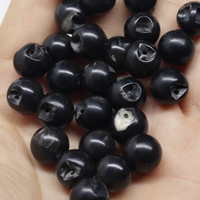 Botón de bola de cuerno de vaca Natural de 10mm negro marrón Beige accesorios de ropa para Cheongsam accesorios de seguridad ambiental