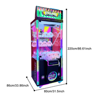 Machine de jeu à griffes pour jouets, en matériaux métalliques et plastiques, avec peluches colorées, distributeur de cadeaux à monnayeur, personnalisable