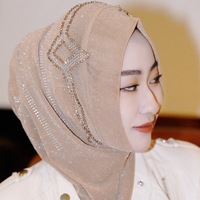 Voile musulman luxueux fait main décoré de cristaux - Voile et foulard en maille de diamant haut de gamme