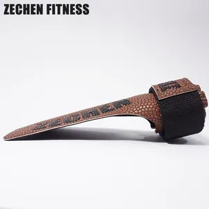 Novo tecido brownNon Slip High Grip Palm Proteção de Rips com Suporte de Pulso Cross Training Grips