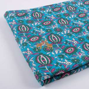 Wholesale 100% Cotton Indian Design Fabric Beautifully Hand Block Printed for Women's Apparel Home Decor Shirts Soft Unique Boys - Product Image 2