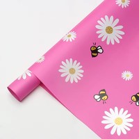 Papier d'emballage pour fleurs en PE double face imperméable, effet photo, pour bouquets de roses, élégant, fournitures pour fleuristes