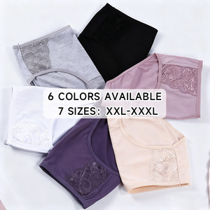 Ventes en gros d'usine, sous-vêtements pour femmes respirants, grande taille, couleur unie, confortables, élastiques, culottes taille reine - Product Image 4