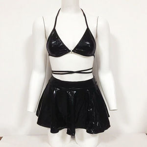 ชุดชั้นในนีออน 3 ชิ้น ชุดเดรสหนังเซ็กซี่สำหรับสาวไนต์คลับ ชุดชั้นในเซ็กซี่สำหรับผู้หญิง - Product Image 5