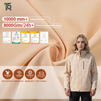 Veste parka en tissu léger imperméable et coupe-vent, 100 % polyester 100D, pongé semi-mat extensible, enduit PU
