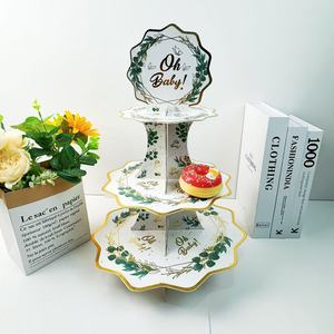 Supporto per Cupcake '<span class=keywords><strong>Buon</strong></span> <span class=keywords><strong>Compleanno</strong></span>', Porta Cupcake per Feste di <span class=keywords><strong>Compleanno</strong></span>, Supporto per Torte, Torre per Dessert in Cartone per Forniture per Feste a Tema - Product Image 4