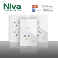 Interrupteur intelligent Wi-Fi 2 voies pour éclairage, compatible norme américaine, pour maison connectée, interrupteur mural et prise US