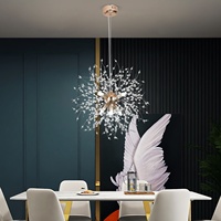 Lustre Pendentif Nordique à Hauteur Réglable Effet Feu d'Artifice, Suspension Moderne Pissenlit pour Salon et Maison
