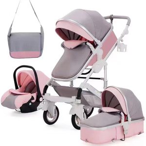 Venta Directa de Fábrica, Cochecito de Bebé 3 en 1 con Asiento Reversible, Material de Lino, Diseño Plegable, Asiento de Coche Incluido - Product Image 1