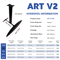ART V2 999 AXIS Hydrofoil : Fuselage pour Surf Avancé, Aile Skinny 360/45 pour Sports Nautiques et Windsurf