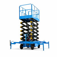 Plateforme élévatrice mobile à ciseaux manuelle 10m 500kg pour travaux en hauteur en entrepôt, construction et maintenance avec garde-corps