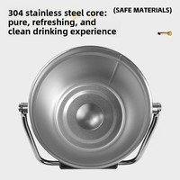 Seau à glace rond isotherme en acier inoxydable 5L avec couvercle, pour bars, usage commercial et domestique, design moderne, camping, extérieur, personnalisation du logo