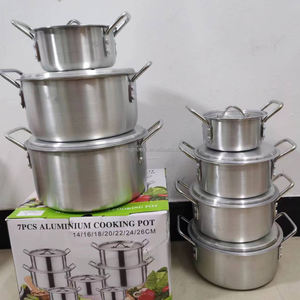 14CM 16CM 18CM 20CM 22CM 24CM 26CM 14PCS Dia Cast Aluminium Batterie de Cuisine Cuisson Aluminium Soupe Pot - Product Image 1