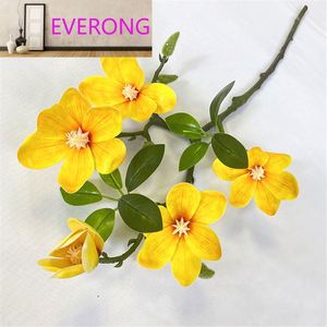 Flor Artificial de Alta Calidad, Estilo Moderno, Rama Corta, 3D, 5 Cabezas, <span class=keywords><strong>Magnolia</strong></span> <span class=keywords><strong>Yulan</strong></span> - Product Image 3