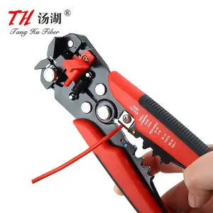 Tanghu-Kit de herramientas de reparación de fibra, pelado de cables multifuncional, Terminal de prensado, alicate eléctrico, Pelacables automático