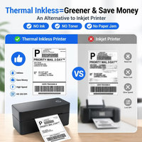 Impresora Térmica Inalámbrica Compacta de Escritorio para Etiquetas de Envío, Compatible con Producción de Etiquetas de Dirección de 4x6, Impresora Térmica USB