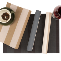 STARUNK Mantel Individual de vinilo a rayas al por mayor, Mantel Individual antideslizante resistente al calor, manteles individuales tejidos de PVC lavables para mesa de comedor