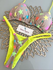 Nouveau maillot de bain bikini sexy à bretelles fines, couleur unie, dos nu, logo personnalisé, 2 pièces, pour femmes, plage, 2025 - Product Image 6