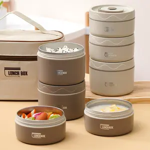 Thép Không Gỉ Cá Nhân Sistema Phích Bento Hộp Ăn Trưa Cách Điện Container Thực Phẩm Kim Loại Luncheaze Hộp Ăn Trưa Túi Lạnh