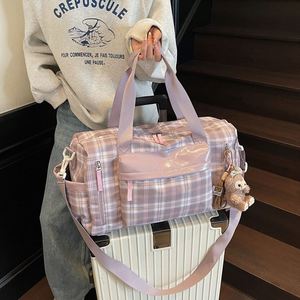 Classic Plaid Pattern Travel Bags Multi Functional Shoulder Sling Luggage Bag Unisex Outdoor Travel Fitness <b>Storage</b> Bag - Product Image 3