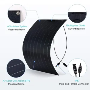 Panneau Solaire Monocristallin Flexible Sans Cadre Entièrement Noir 500W 520W 40V pour Balcon, Bateau, Utilisation Extérieure SS-M500W - Product Image 1