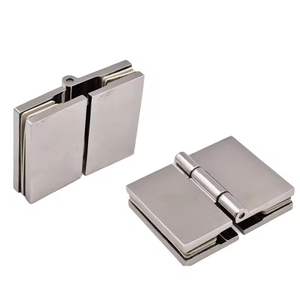Square Inward-opening Hinge Cover 180-degree304 Polished Stainless Steel Flat-opening Bathroom Glass Metal - Product Image 5