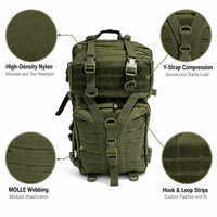 Sac à dos tactique personnalisé de 40 L avec compartiment pour ordinateur portable et housse de pluie pour la randonnée, le camping et les voyages