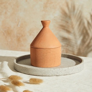 Bougie <span class=keywords><strong>Tajine</strong></span> simple en <span class=keywords><strong>terre</strong></span> <span class=keywords><strong>cuite</strong></span>, pot en argile naturelle, décoration de table - Product Image 2