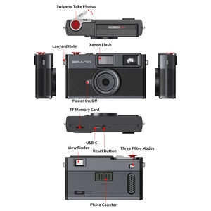 Nuovissima Fotocamera Digitale <span class=keywords><strong>Vintage</strong></span> Senza Schermo 8MP con 3 Filtri e Flash allo Xenon per Campeggio e Feste Come Regalo di Natale - Product Image 6