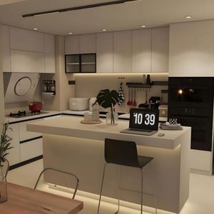 High Gloss Solid Wood <b>Kitchen</b> Cabinet Set Customized <b>Kitchen</b> <b>Furniture</b> Modern PVC Glossy White Modular <b>Kitchen</b> Cabinets - Product Image 2