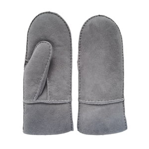 Mitaines en peau de mouton cousues à la main pour hommes, doublure en fourrure, double face, pour l'<span class=keywords><strong>hiver</strong></span> et l'extérieur - Product Image 5
