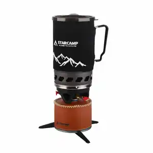 Starcamp - Panela a gás para acampamento, fogão a jato, sistema de cozinha a gás de fervura rápida, mochila exclusiva para uso ao ar livre, 1400ml