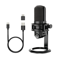 Microphone à condensateur filaire antibruit professionnel Microphone de bureau USB Microphone de jeu de podcast de studio
