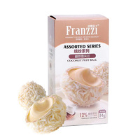 Vente en gros de biscuits aux flocons de noix de coco 84g, boîte de desserts sucrés multi-saveurs, texture semi-molle