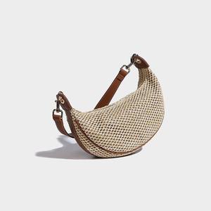 กระเป๋าคาดไหล่แบบถักลายเสี้ยวกระเป๋าสะพายไหล่แนวย้อนยุคมีบล็อกสีมีสายคล้องไหล่กระเป๋าแฟชั่นสำหรับผู้หญิง - Product Image 2