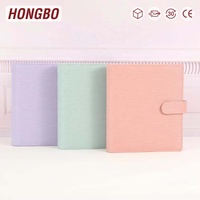 Hongbo Meilleure vente Saffiano Epi cuir personnalisé 6 bague en or plus large A5 Agenda hebdomadaire planificateur Journal couverture Budget liant